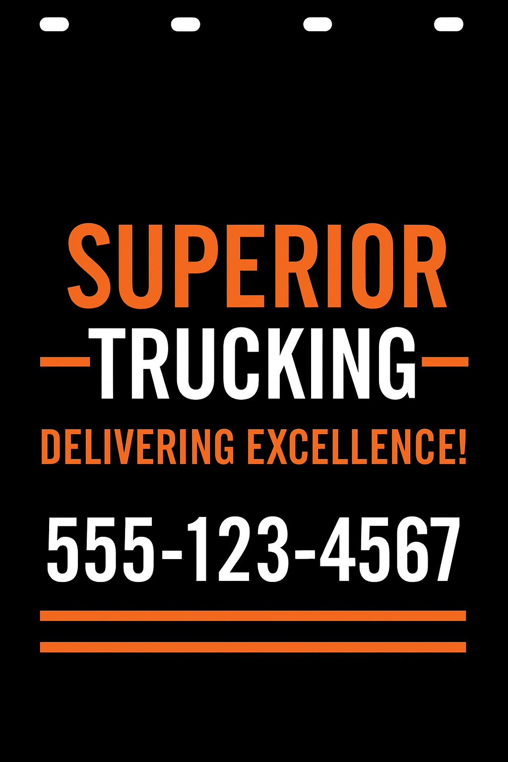 Custom Two-Color Semi-Truck, Work Truck, Box Truck Mud Flap | Create Your Own Mud Flaps | Add Your Own Logo Or Text | Custom Mud Flap Template Designs v278