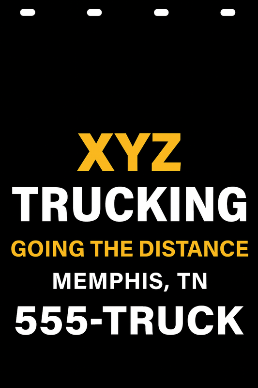 Custom Two-Color Semi-Truck, Work Truck, Box Truck Mud Flap | Create Your Own Mud Flaps | Add Your Own Logo Or Text | Custom Mud Flap Template Designs v278