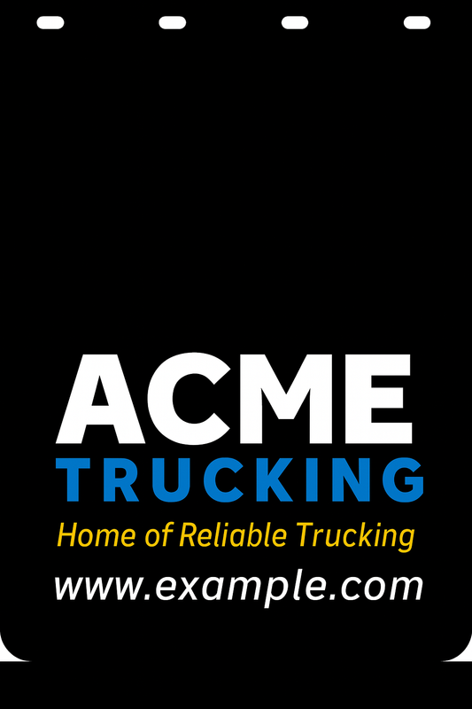 Custom Two-Color Semi-Truck, Work Truck, Box Truck Mud Flap | Create Your Own Mud Flaps | Add Your Own Logo Or Text | Custom Mud Flap Template Designs v278