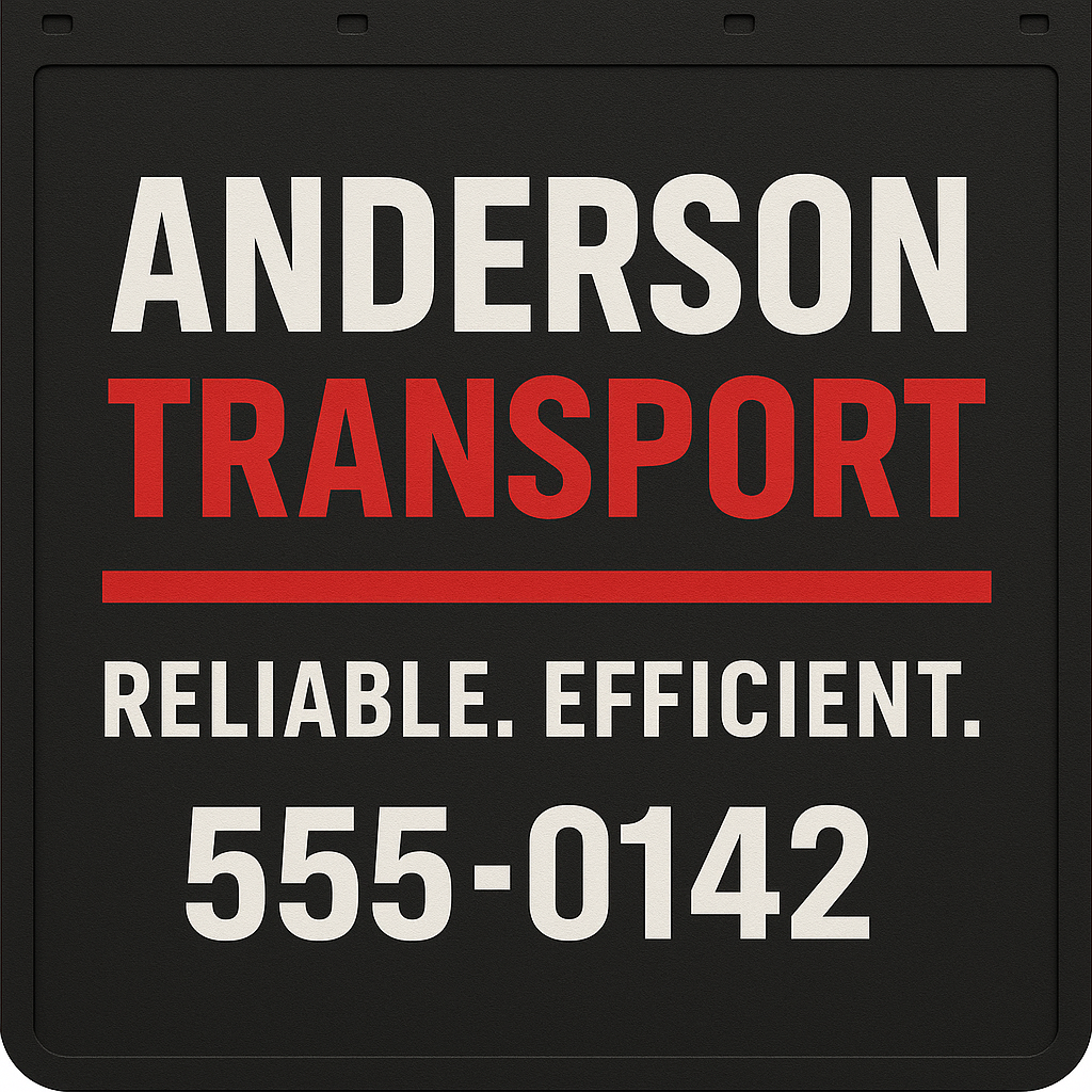 Custom Two-Color Semi-Truck, Work Truck, Box Truck Mud Flap | Create Your Own Mud Flaps | Add Your Own Logo Or Text | Custom Mud Flap Template Designs v278