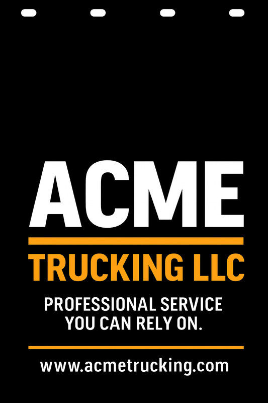 Custom Two-Color Semi-Truck, Work Truck, Box Truck Mud Flap | Create Your Own Mud Flaps | Add Your Own Logo Or Text | Custom Mud Flap Template Designs v278