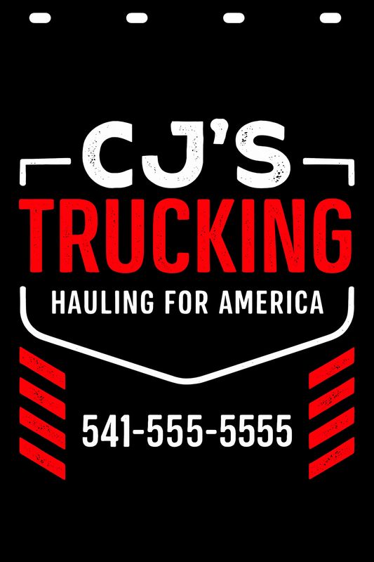 Custom Two-Color Semi-Truck, Work Truck, Box Truck Mud Flap | Create Your Own Mud Flaps | Add Your Own Logo Or Text | Custom Mud Flap Template Designs v278