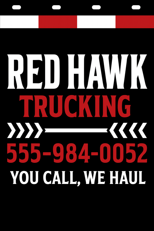 Custom Two-Color Semi-Truck, Work Truck, Box Truck Mud Flap | Create Your Own Mud Flaps | Add Your Own Logo Or Text | Custom Mud Flap Template Designs v278