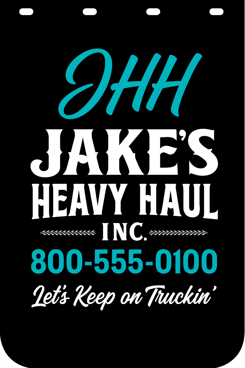 Custom Two-Color Semi-Truck, Work Truck, Box Truck Mud Flap | Create Your Own Mud Flaps | Add Your Own Logo Or Text | Custom Mud Flap Template Designs v278