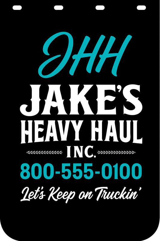Custom Two-Color Semi-Truck, Work Truck, Box Truck Mud Flap | Create Your Own Mud Flaps | Add Your Own Logo Or Text | Custom Mud Flap Template Designs v278