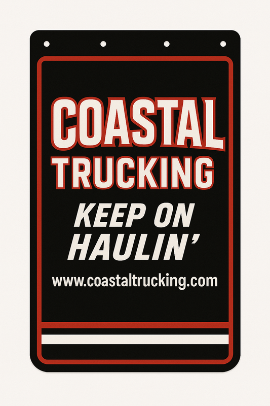 Custom Two-Color Semi-Truck, Work Truck, Box Truck Mud Flap | Create Your Own Mud Flaps | Add Your Own Logo Or Text | Custom Mud Flap Template Designs v278