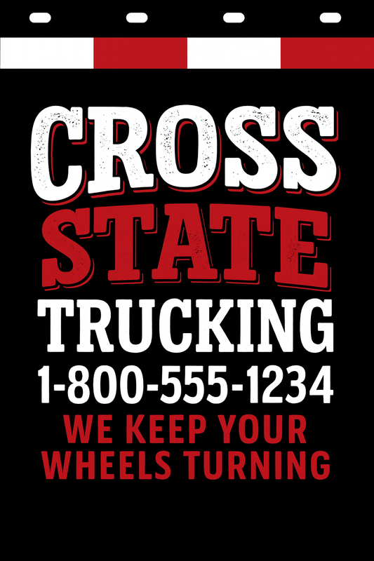 Custom Two-Color Semi-Truck, Work Truck, Box Truck Mud Flap | Create Your Own Mud Flaps | Add Your Own Logo Or Text | Custom Mud Flap Template Designs v278