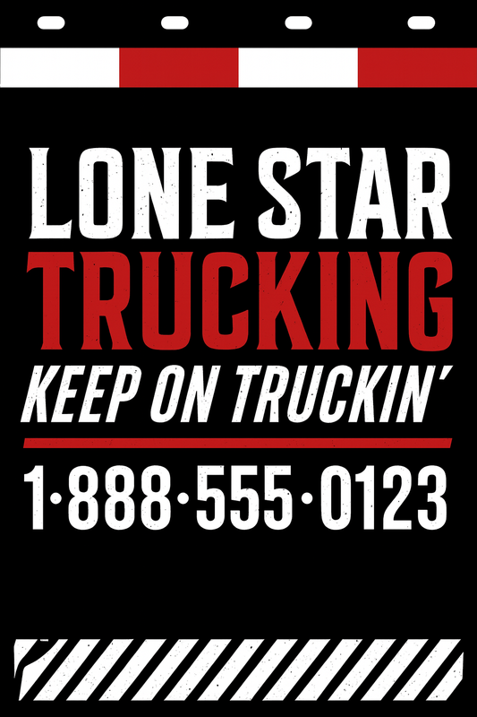 Custom Two-Color Semi-Truck, Work Truck, Box Truck Mud Flap | Create Your Own Mud Flaps | Add Your Own Logo Or Text | Custom Mud Flap Template Designs v278