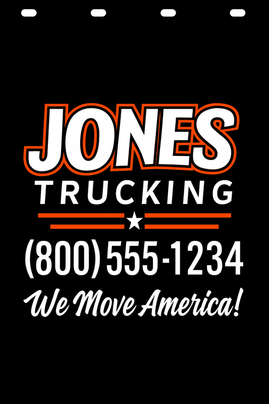 Custom Two-Color Semi-Truck, Work Truck, Box Truck Mud Flap | Create Your Own Mud Flaps | Add Your Own Logo Or Text | Custom Mud Flap Template Designs v278