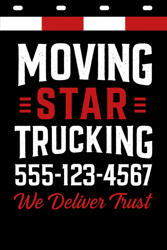 Custom Two-Color Semi-Truck, Work Truck, Box Truck Mud Flap | Create Your Own Mud Flaps | Add Your Own Logo Or Text | Custom Mud Flap Template Designs v278