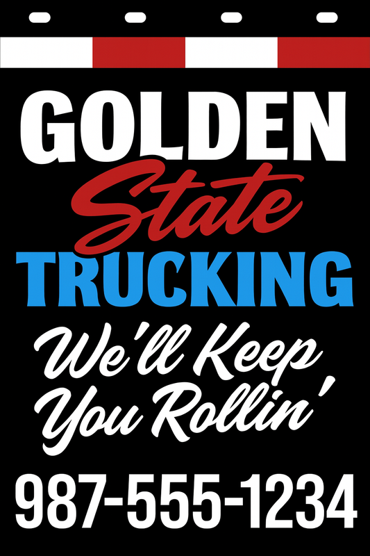 Custom Two-Color Semi-Truck, Work Truck, Box Truck Mud Flap | Create Your Own Mud Flaps | Add Your Own Logo Or Text | Custom Mud Flap Template Designs v278