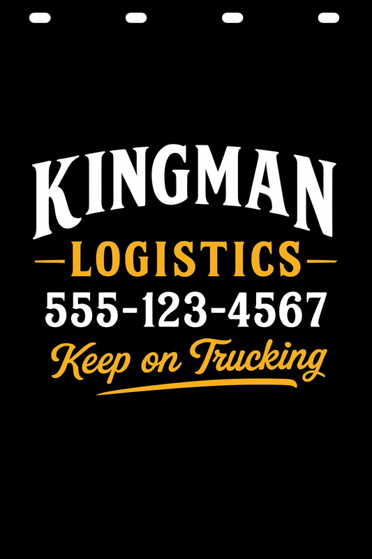 Custom Two-Color Semi-Truck, Work Truck, Box Truck Mud Flap | Create Your Own Mud Flaps | Add Your Own Logo Or Text | Custom Mud Flap Template Designs v278