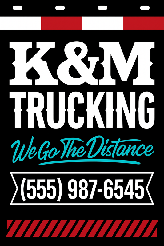Custom Two-Color Semi-Truck, Work Truck, Box Truck Mud Flap | Create Your Own Mud Flaps | Add Your Own Logo Or Text | Custom Mud Flap Template Designs v278