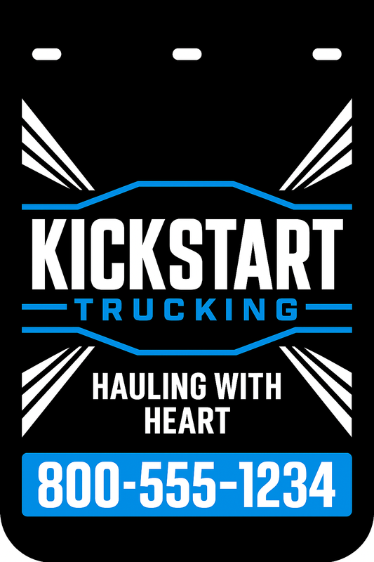 Custom Two-Color Semi-Truck, Work Truck, Box Truck Mud Flap | Create Your Own Mud Flaps | Add Your Own Logo Or Text | Custom Mud Flap Template Designs v278