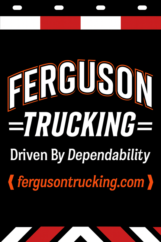 Custom Two-Color Semi-Truck, Work Truck, Box Truck Mud Flap | Create Your Own Mud Flaps | Add Your Own Logo Or Text | Custom Mud Flap Template Designs v278