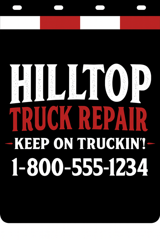 Custom Two-Color Semi-Truck, Work Truck, Box Truck Mud Flap | Create Your Own Mud Flaps | Add Your Own Logo Or Text | Custom Mud Flap Template Designs v278