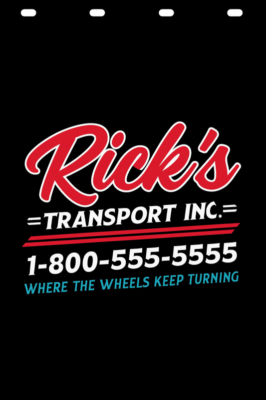 Custom Two-Color Semi-Truck, Work Truck, Box Truck Mud Flap | Create Your Own Mud Flaps | Add Your Own Logo Or Text | Custom Mud Flap Template Designs v278