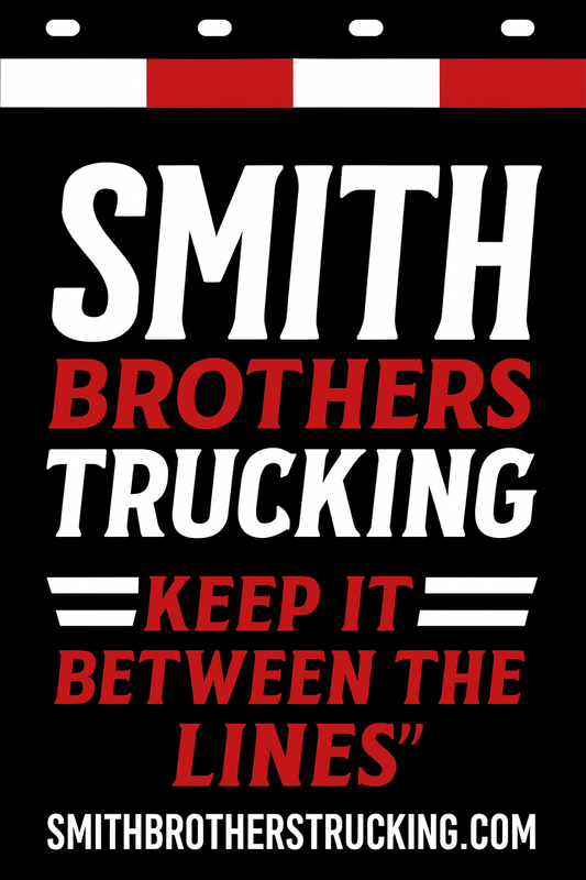Custom Two-Color Semi-Truck, Work Truck, Box Truck Mud Flap | Create Your Own Mud Flaps | Add Your Own Logo Or Text | Custom Mud Flap Template Designs v278