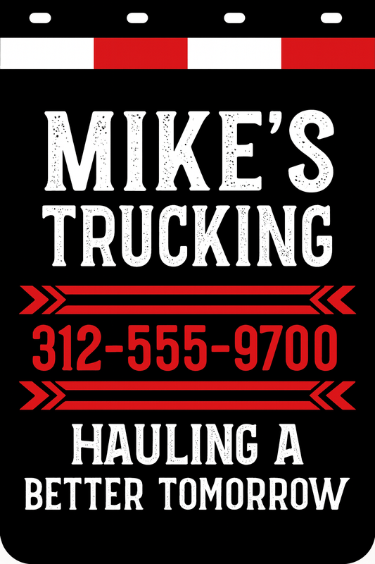 Custom Two-Color Semi-Truck, Work Truck, Box Truck Mud Flap | Create Your Own Mud Flaps | Add Your Own Logo Or Text | Custom Mud Flap Template Designs v278