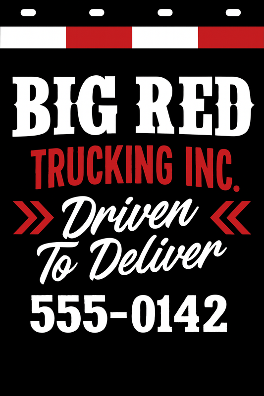 Custom Two-Color Semi-Truck, Work Truck, Box Truck Mud Flap | Create Your Own Mud Flaps | Add Your Own Logo Or Text | Custom Mud Flap Template Designs v278