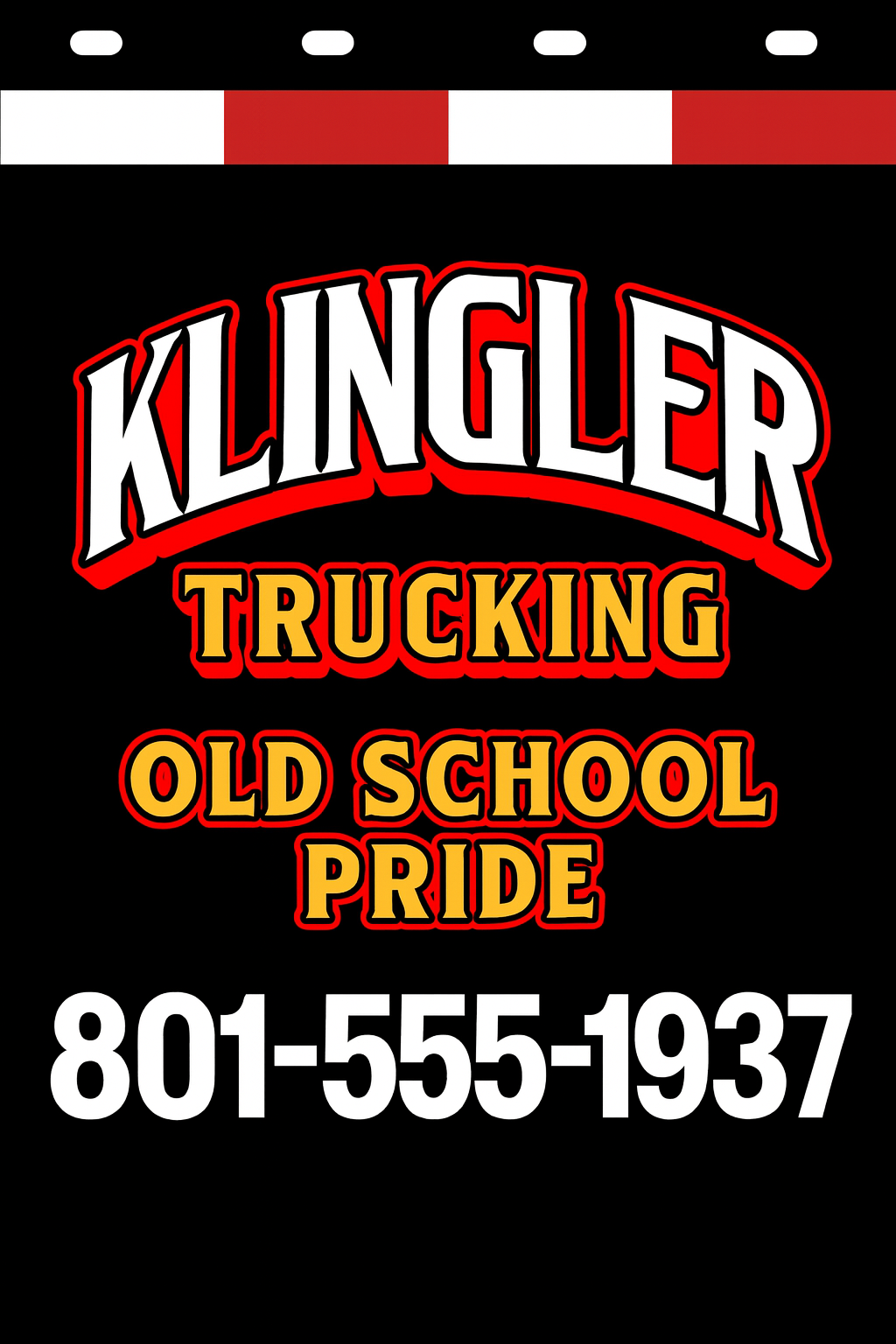 Custom Two-Color Semi-Truck, Work Truck, Box Truck Mud Flap | Create Your Own Mud Flaps | Add Your Own Logo Or Text | Custom Mud Flap Template Designs v278