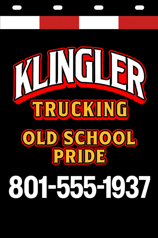 Custom Two-Color Semi-Truck, Work Truck, Box Truck Mud Flap | Create Your Own Mud Flaps | Add Your Own Logo Or Text | Custom Mud Flap Template Designs v278