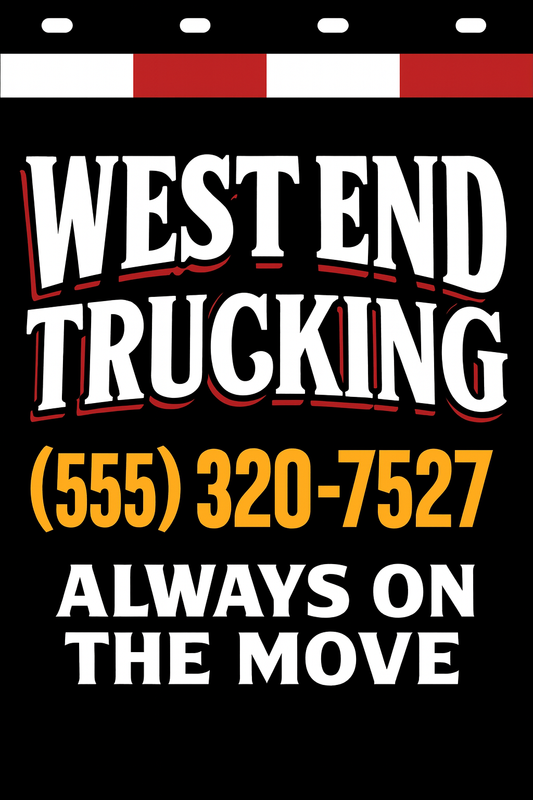 Custom Two-Color Semi-Truck, Work Truck, Box Truck Mud Flap | Create Your Own Mud Flaps | Add Your Own Logo Or Text | Custom Mud Flap Template Designs v278