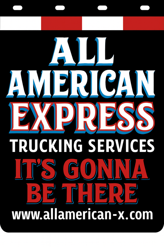 Custom Two-Color Semi-Truck, Work Truck, Box Truck Mud Flap | Create Your Own Mud Flaps | Add Your Own Logo Or Text | Custom Mud Flap Template Designs v278