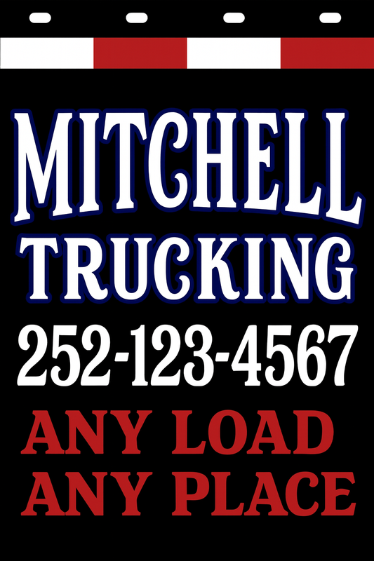 Custom Two-Color Semi-Truck, Work Truck, Box Truck Mud Flap | Create Your Own Mud Flaps | Add Your Own Logo Or Text | Custom Mud Flap Template Designs v278