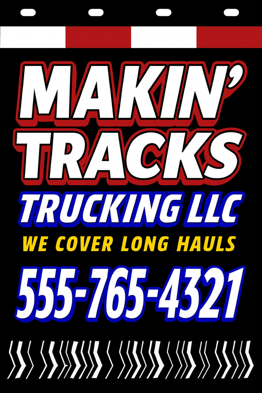 Custom Two-Color Semi-Truck, Work Truck, Box Truck Mud Flap | Create Your Own Mud Flaps | Add Your Own Logo Or Text | Custom Mud Flap Template Designs v278