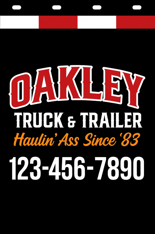 Custom Two-Color Semi-Truck, Work Truck, Box Truck Mud Flap | Create Your Own Mud Flaps | Add Your Own Logo Or Text | Custom Mud Flap Template Designs v278