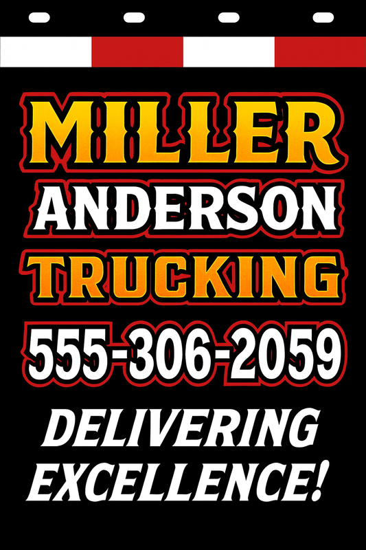 Custom Two-Color Semi-Truck, Work Truck, Box Truck Mud Flap | Create Your Own Mud Flaps | Add Your Own Logo Or Text | Custom Mud Flap Template Designs v278