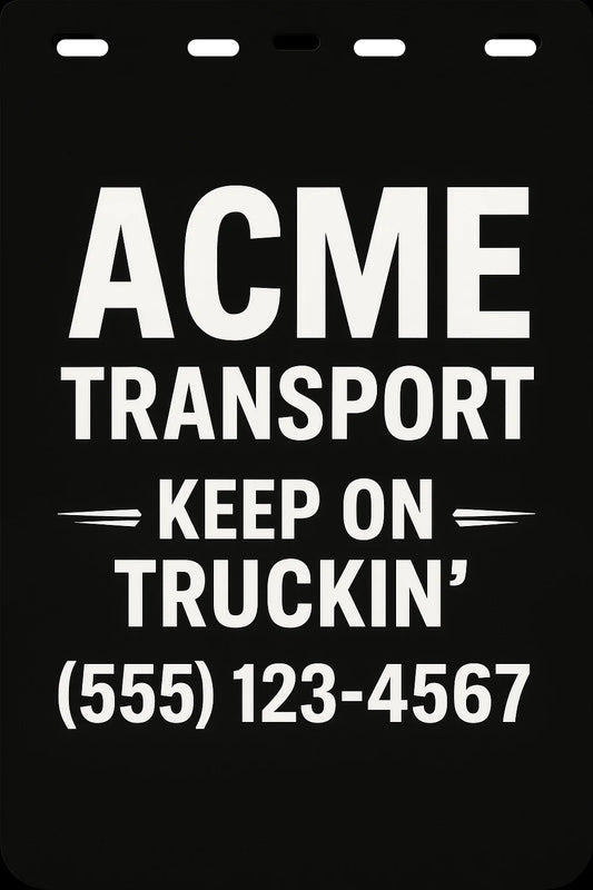 Custom Semi-Truck, Work Truck, Box Truck Mud Flap | Create Your Own Mud Flaps | Add Your Own Logo Or Text | Custom Mud Flap Template Designs v71