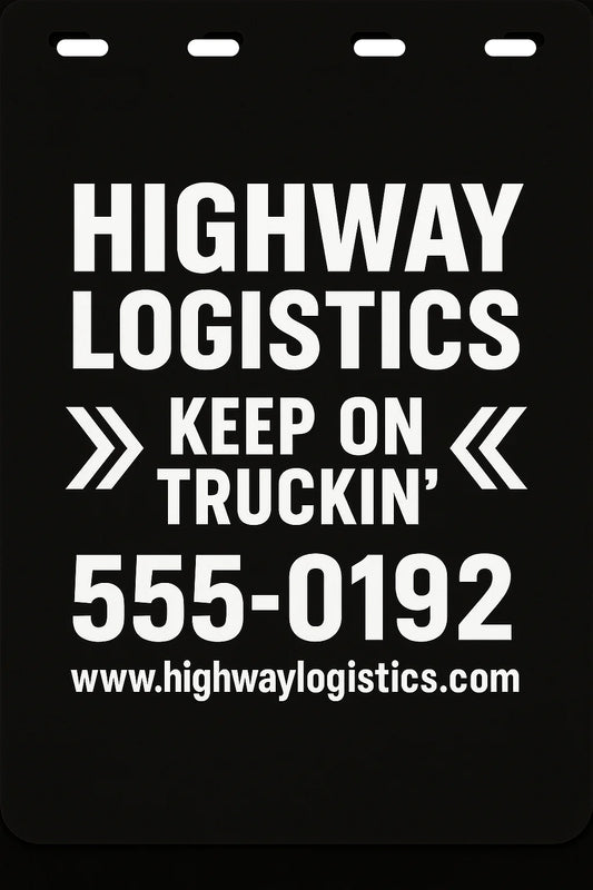 Custom Semi-Truck, Work Truck, Box Truck Mud Flap | Create Your Own Mud Flaps | Add Your Own Logo Or Text | Custom Mud Flap Template Designs v108
