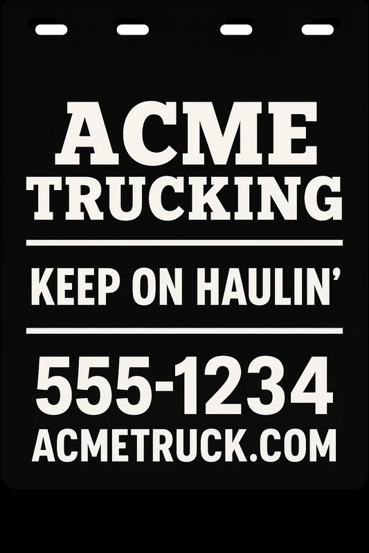 Custom Semi-Truck, Work Truck, Box Truck Mud Flap | Create Your Own Mud Flaps | Add Your Own Logo Or Text | Custom Mud Flap Template Designs v95