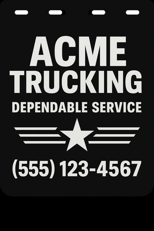 Custom Semi-Truck, Work Truck, Box Truck Mud Flap | Create Your Own Mud Flaps | Add Your Own Logo Or Text | Custom Mud Flap Template Designs v74