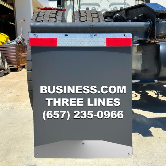 Custom Semi-Truck, Work Truck, Box Truck Mud Flap | Create Your Own Mud Flaps | Add Your Own Logo Or Text | 3 Lines of Text