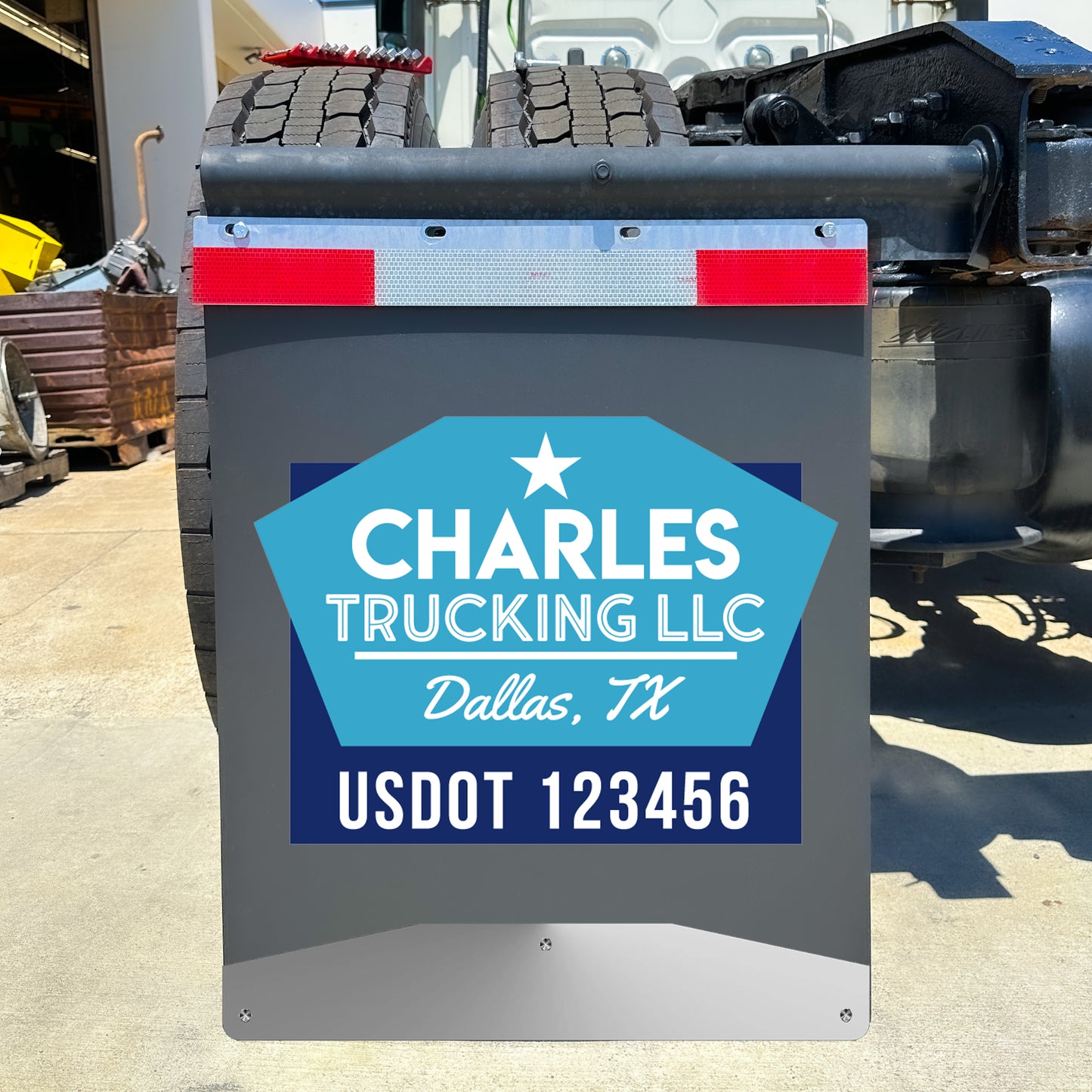 Custom Semi-Truck, Work Truck, Box Truck Mud Flap | Create Your Own Mud Flaps | Add Your Own Logo Or Text | v3